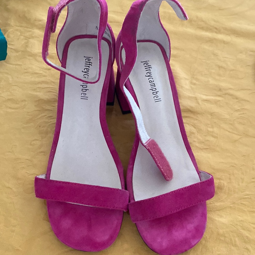 Fuchsia block heel Jeffrey Campbell
